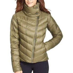 Patagonia green moto puffer jacket